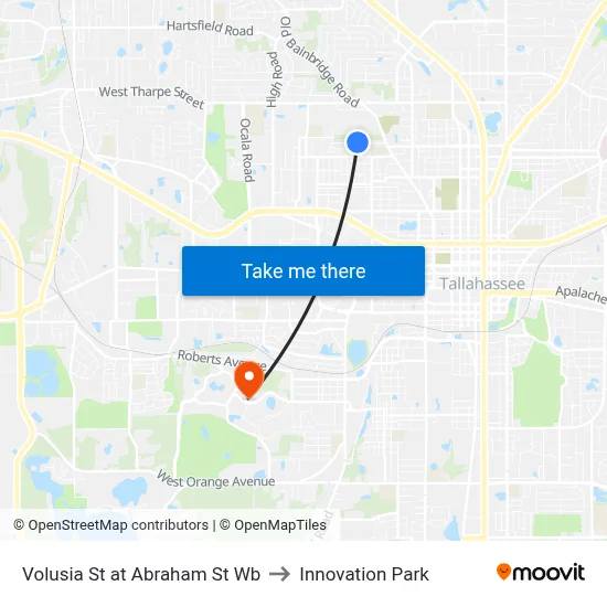 Volusia St at Abraham St Wb to Innovation Park map