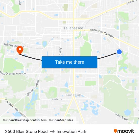 2600 Blair Stone Road to Innovation Park map