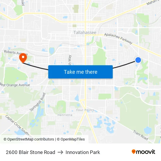 2600 Blair Stone Road to Innovation Park map