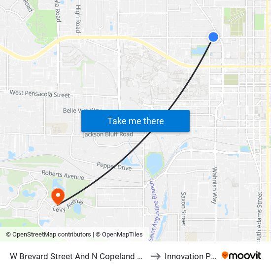 W Brevard Street And N Copeland Street to Innovation Park map