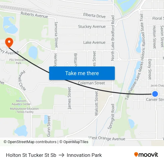 Holton St Tucker St Sb to Innovation Park map
