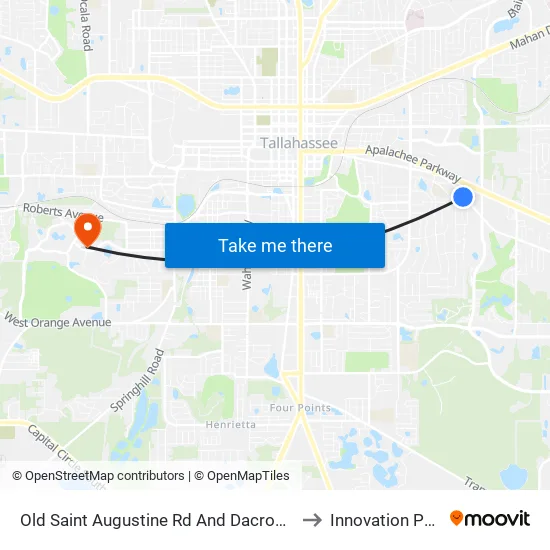 Old Saint Augustine Rd And Dacron Rd to Innovation Park map
