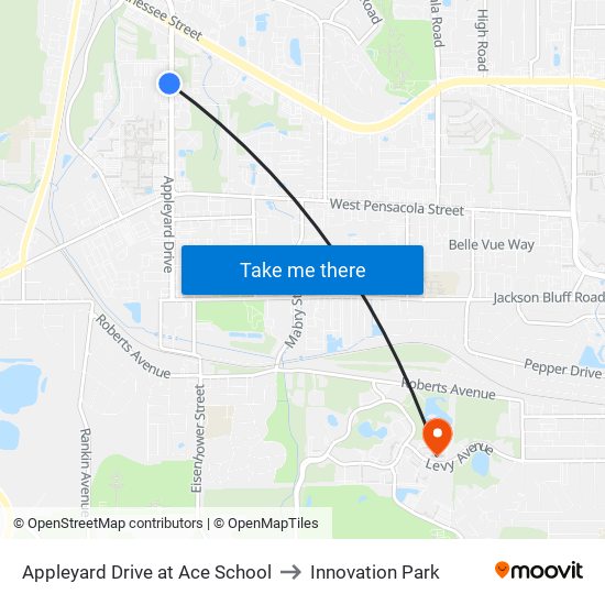 Appleyard Drive at Ace School to Innovation Park map