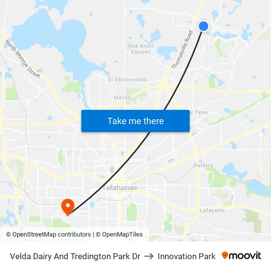 Velda at Tredington Park Dr Farside to Innovation Park map