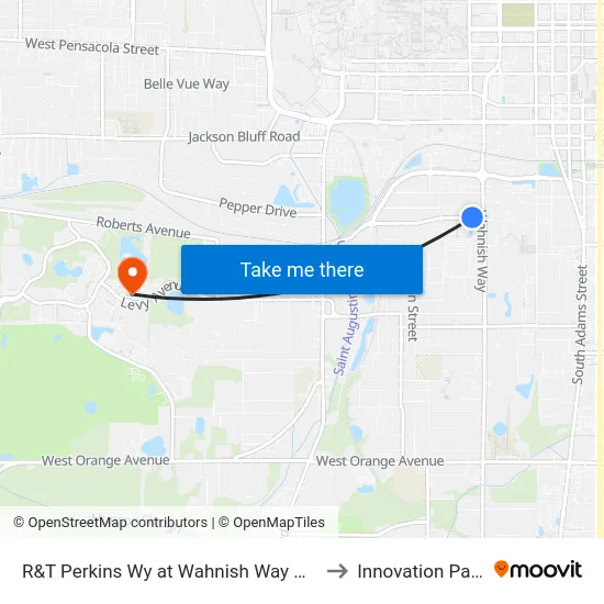 R&T Perkins Wy at Althea Gibson Way Wb to Innovation Park map