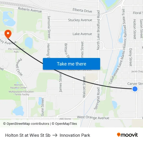 Holton St at Wies St Sb to Innovation Park map