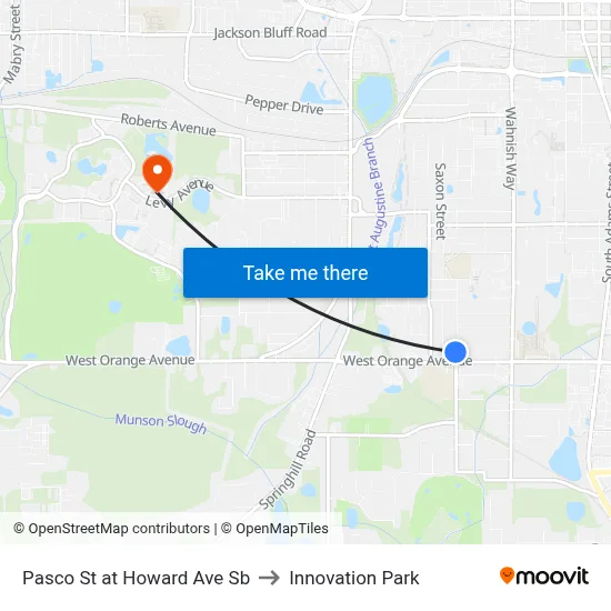Pasco St at Howard Ave Sb to Innovation Park map