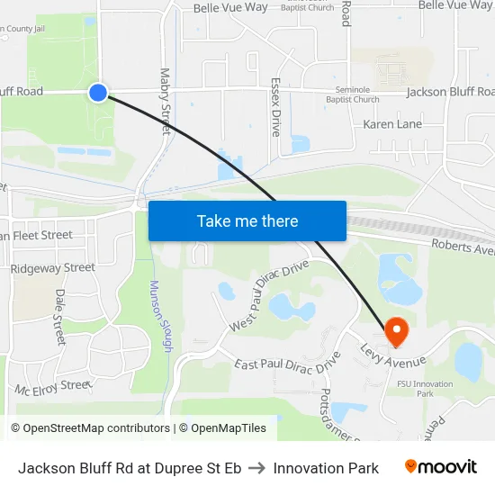 Jackson Bluff Rd at Dupree St Eb to Innovation Park map