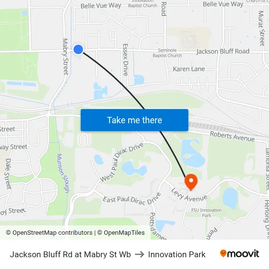 Jackson Bluff Rd at Mabry St Wb to Innovation Park map