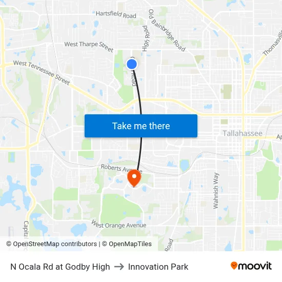 N Ocala Rd at Godby High to Innovation Park map