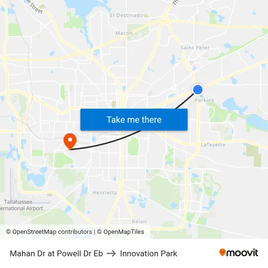 Mahan Dr at Powell Dr Eb to Innovation Park map