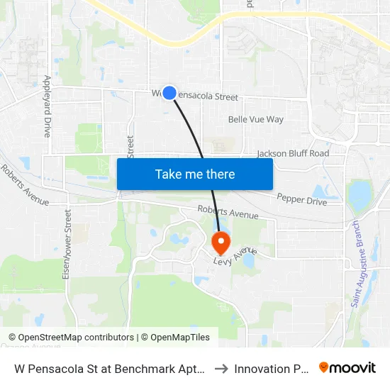 W Pensacola St at Benchmark Apts Eb to Innovation Park map