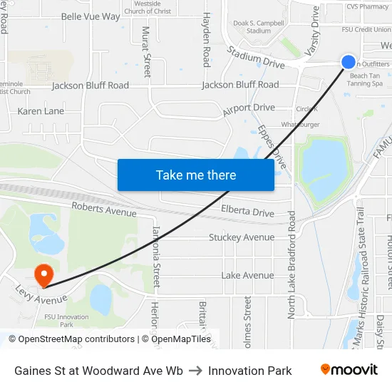 Gaines St at Woodward Ave Wb to Innovation Park map