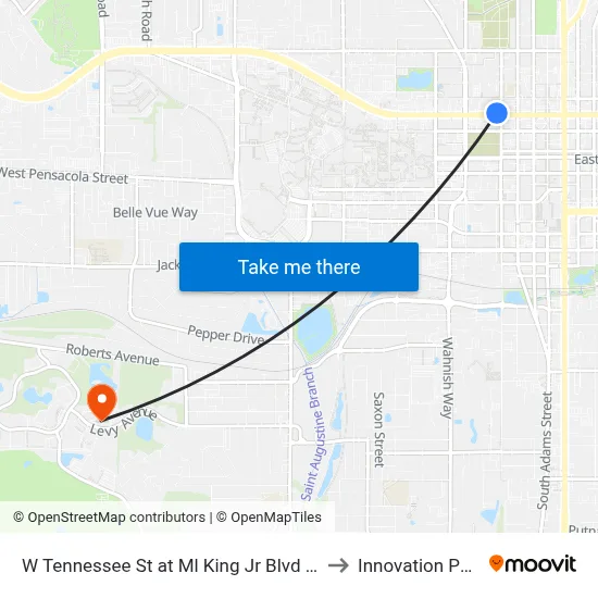 W Tennessee St at Ml King Jr Blvd Wb to Innovation Park map