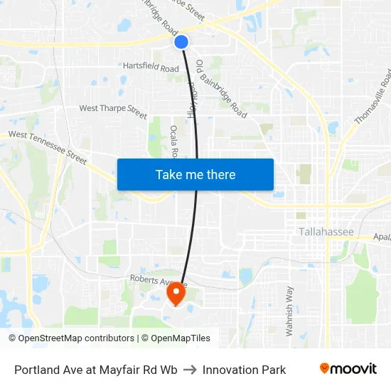 Portland Ave at Mayfair Rd Wb to Innovation Park map