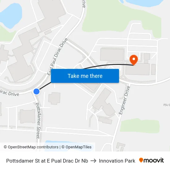 Pottsdamer St at  E Pual Drac Dr Nb to Innovation Park map