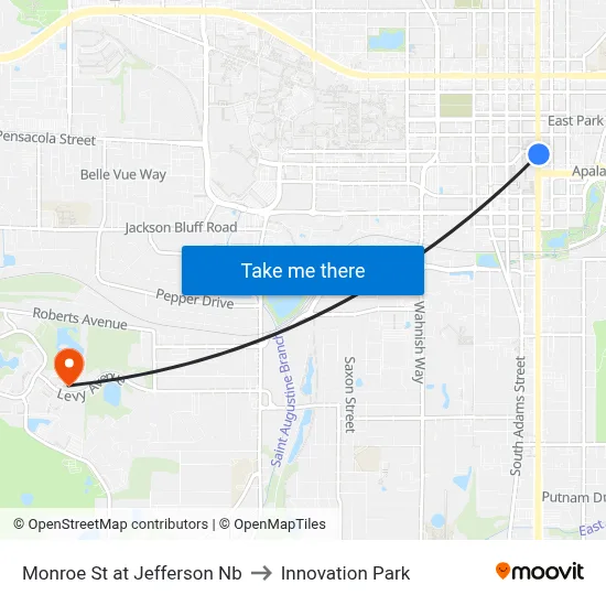 Monroe St at Jefferson Nb to Innovation Park map