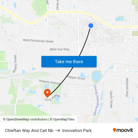 Chieftan Way And Call Nb to Innovation Park map