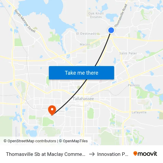 Thomasville Sb at Maclay Commerce to Innovation Park map