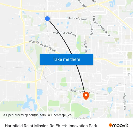 Hartsfield Rd at Mission Rd Eb to Innovation Park map