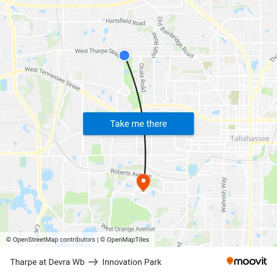 Tharpe at Devra Wb to Innovation Park map
