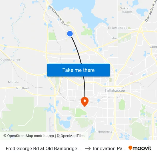 Fred George Rd at Old Bainbridge Sb to Innovation Park map