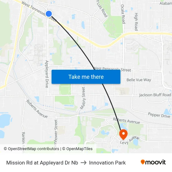 Mission Rd at Appleyard Dr  Nb to Innovation Park map