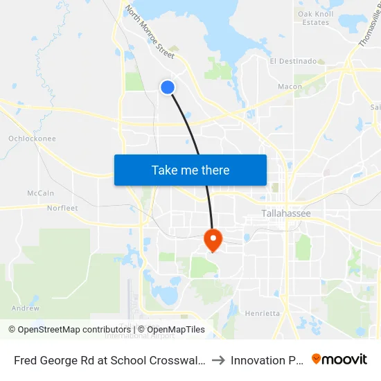 Fred George Rd at School Crosswalk Nb to Innovation Park map