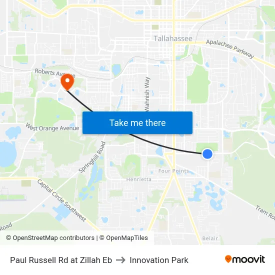 Paul Russell Rd at Zillah Eb to Innovation Park map