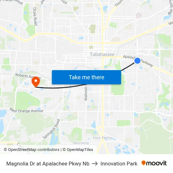 Magnolia Dr at Apalachee Pkwy Nb to Innovation Park map