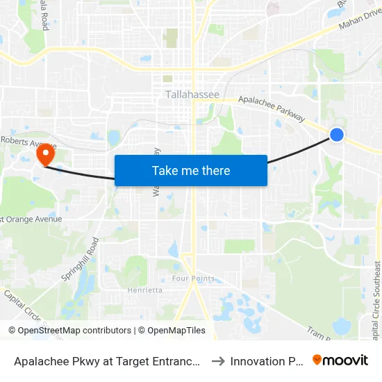 Apalachee Pkwy at Target Entrance Wb to Innovation Park map