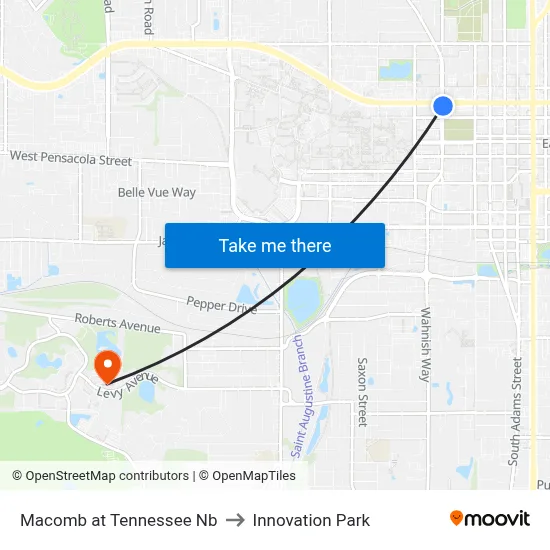 Macomb at Tennessee Nb to Innovation Park map