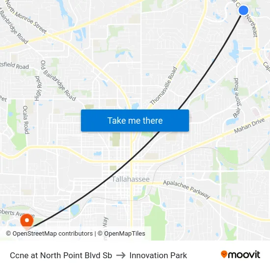 Ccne at North Point Blvd Sb to Innovation Park map