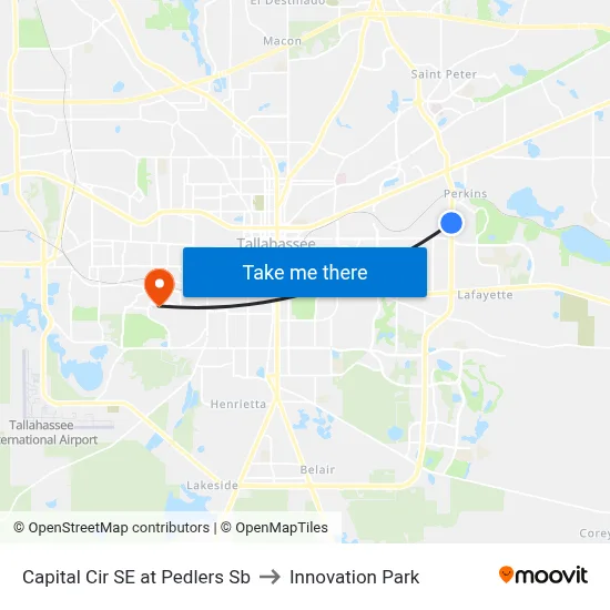 Capital Cir SE at Pedlers Sb to Innovation Park map