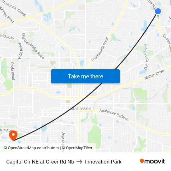 Capital Cir NE at Greer Rd Nb to Innovation Park map
