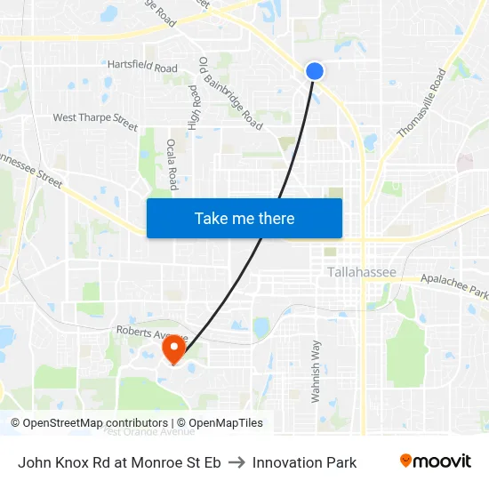 John Knox Rd at Monroe St Eb to Innovation Park map