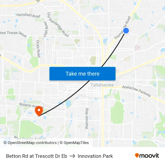 Betton Rd at Trescott Dr Eb to Innovation Park map