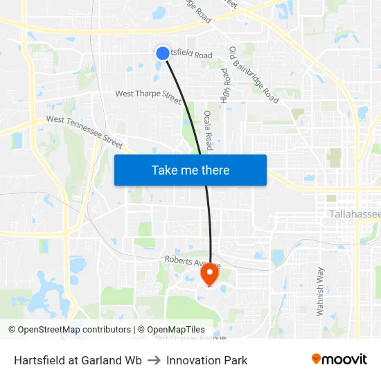 Hartsfield at Garland Wb to Innovation Park map