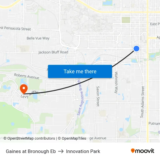 Gaines at Bronough Eb to Innovation Park map