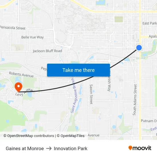 Gaines at Monroe to Innovation Park map