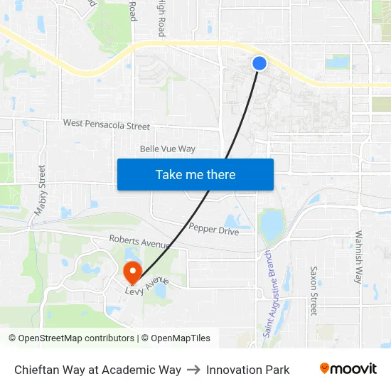Chieftan Way at Academic Way to Innovation Park map