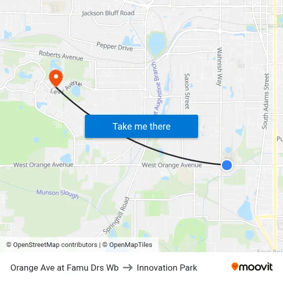 Orange Ave at Famu Drs Wb to Innovation Park map