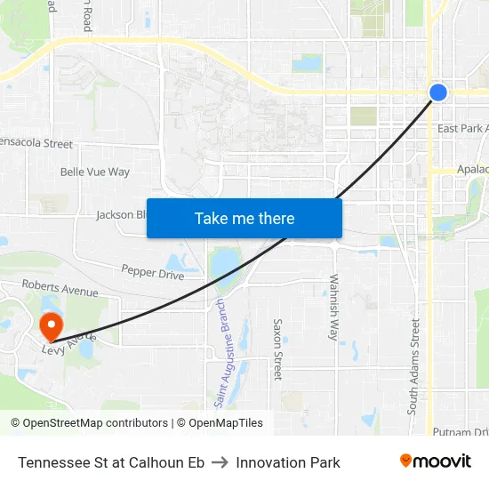 Tennessee St at Calhoun Eb to Innovation Park map