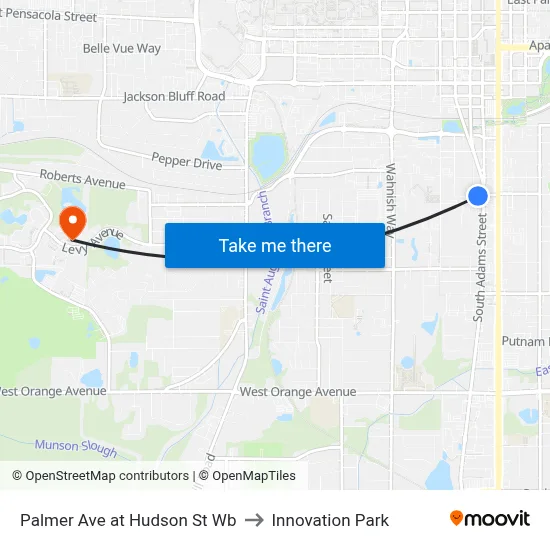 Palmer Ave at Hudson St Wb to Innovation Park map
