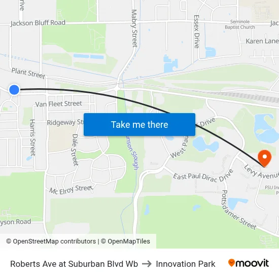 Roberts Ave at Suburban Blvd Wb to Innovation Park map