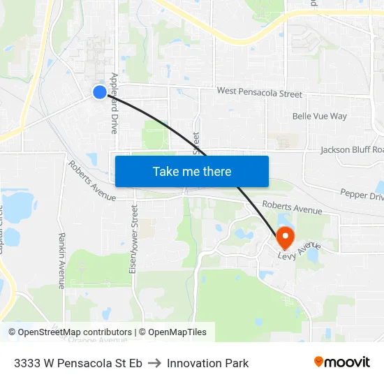 3333 W Pensacola St Eb to Innovation Park map