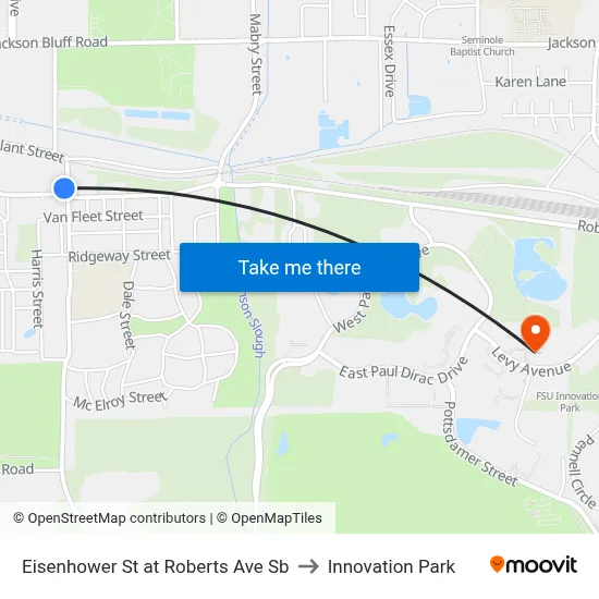 Eisenhower St at Roberts Ave Sb to Innovation Park map