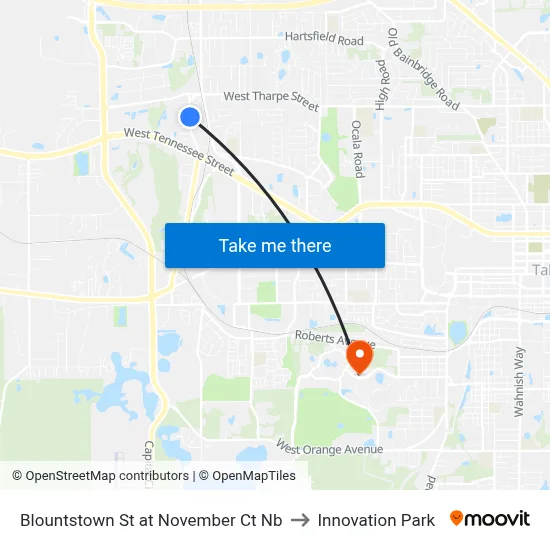Blountstown St at November Ct Nb to Innovation Park map