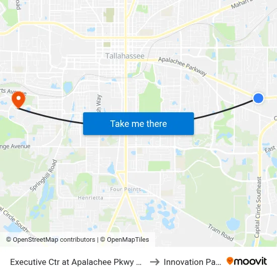 Executive Ctr at Apalachee Pkwy Nb to Innovation Park map