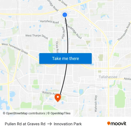 Pullen Rd at Graves Rd to Innovation Park map